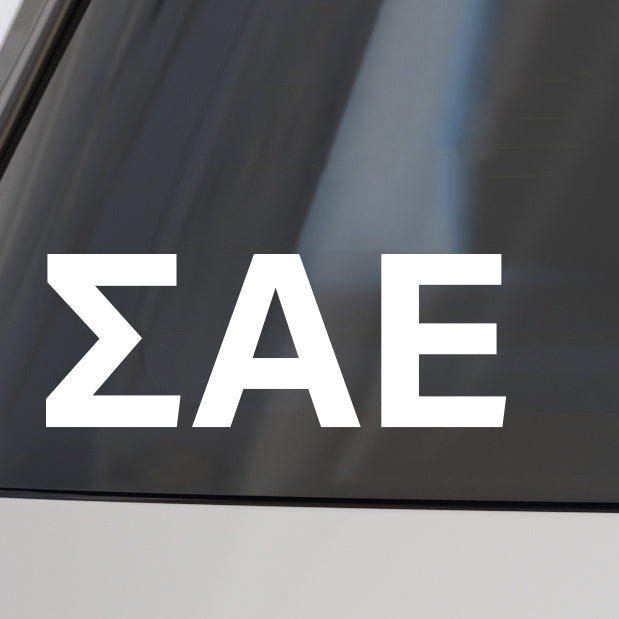 Sigma Alpha Epsilon Fraternity Car Decal Sticker- Greek Letters Design