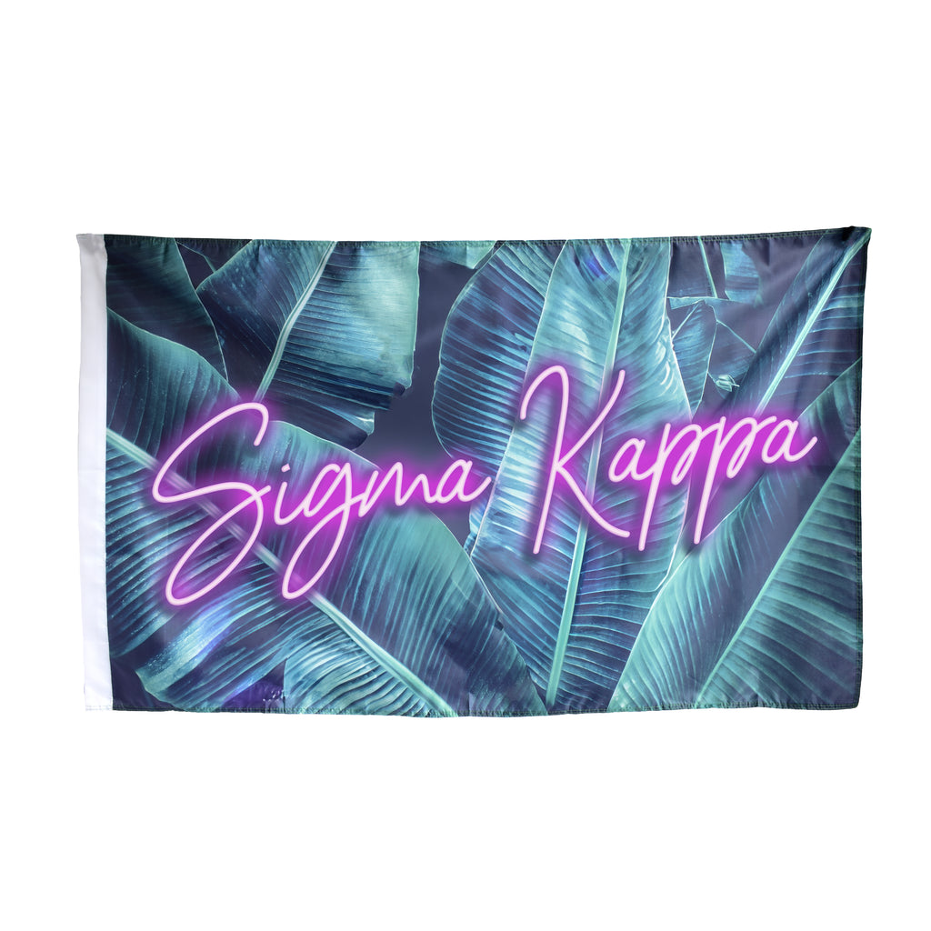 Sigma Kappa Neon Palm Flag