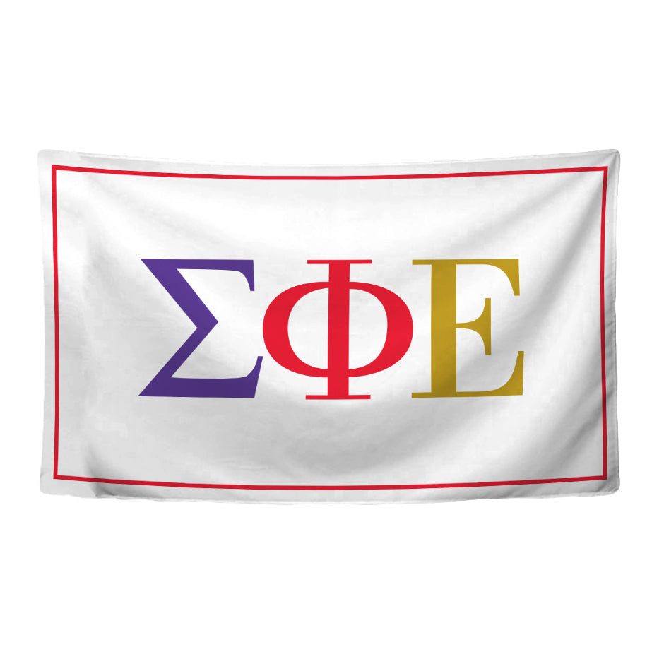 Sigma Phi Epsilon Fraternity Greek Letters Flag, Two-Color Design