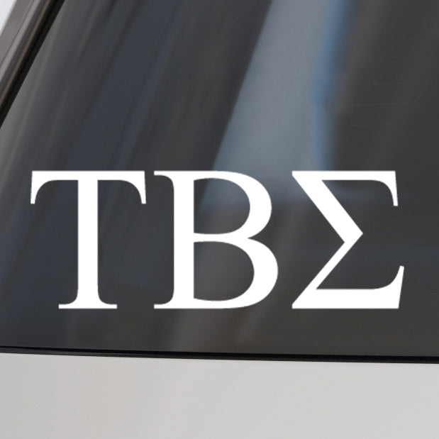 Tau Beta Sigma Car Decal Sticker- Greek Letters Design