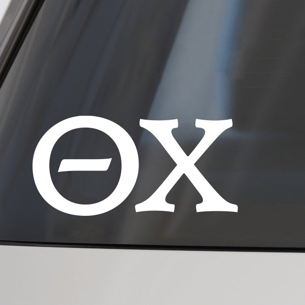 Theta Chi Fraternity Car Decal Sticker- Greek Letters Design