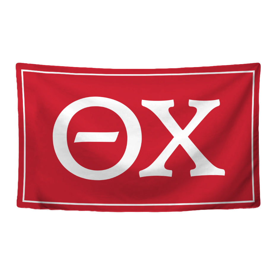 Theta Chi Fraternity Greek Letters Flag, Two-Color Design