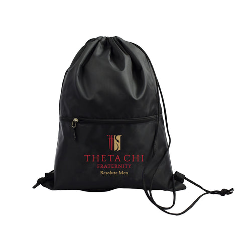 Theta Chi Fraternity Drawstring Backpack, Black