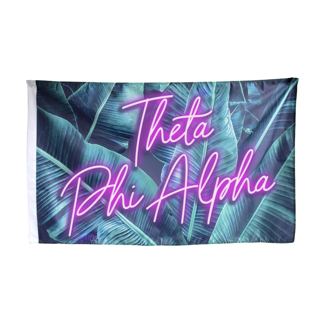 Theta Phi Alpha Neon Palm Flag