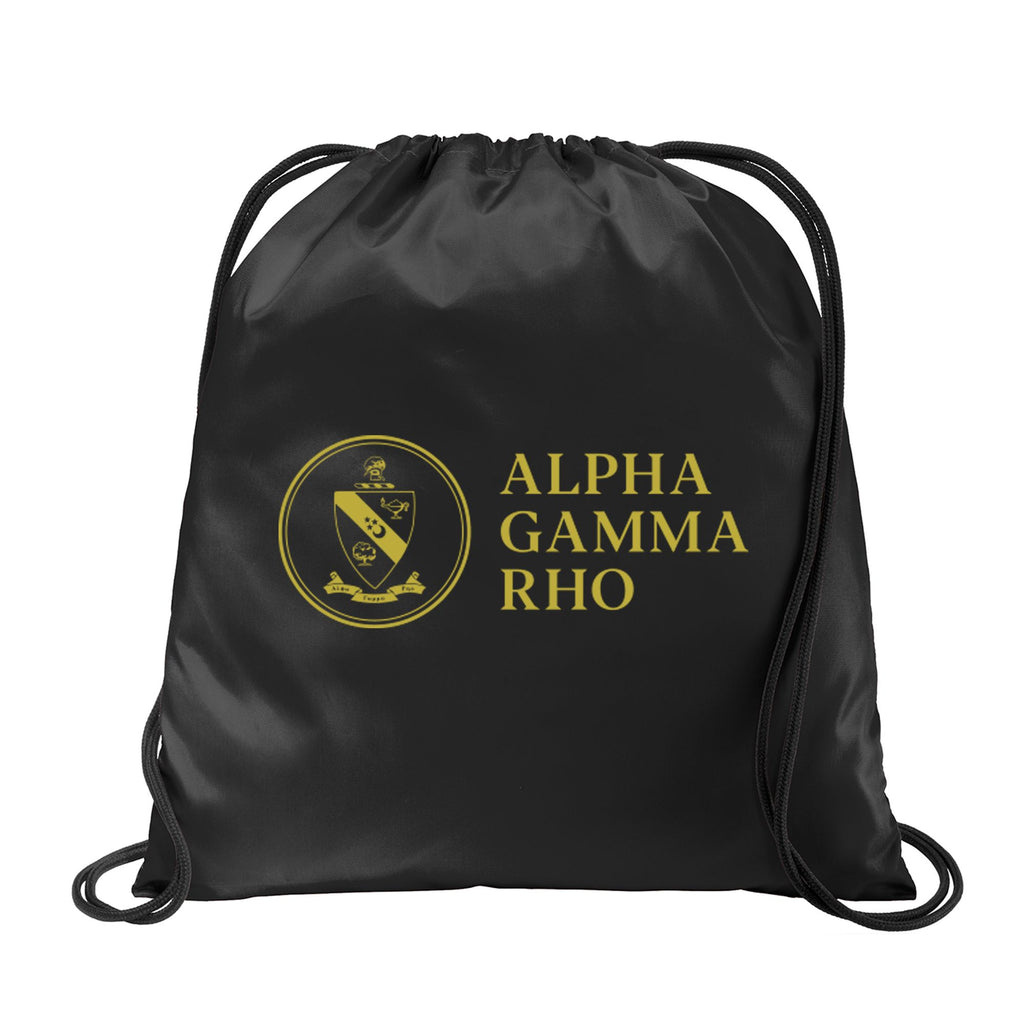 Alpha Gamma Rho Fraternity Drawstring Backpack, Black