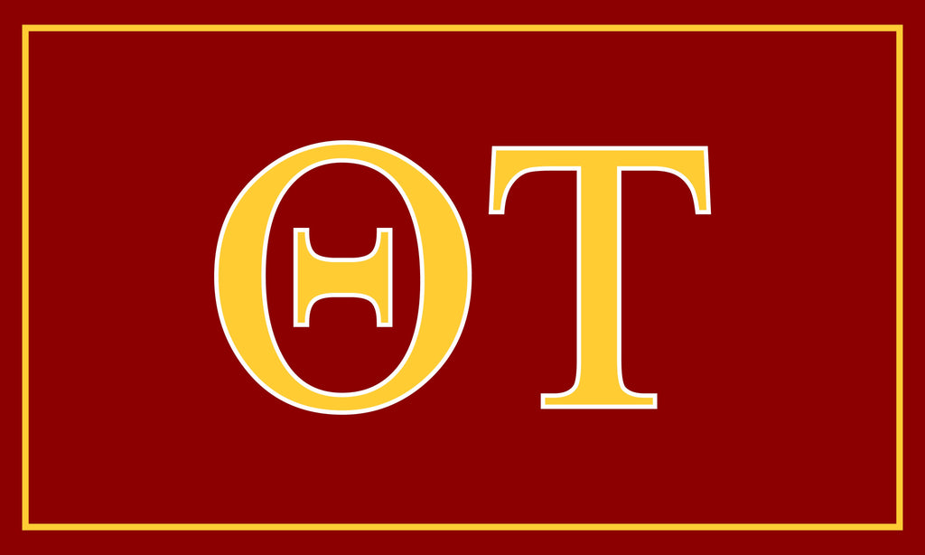 Theta Tau Fraternity Greek Letters Flag, Two-Color Design