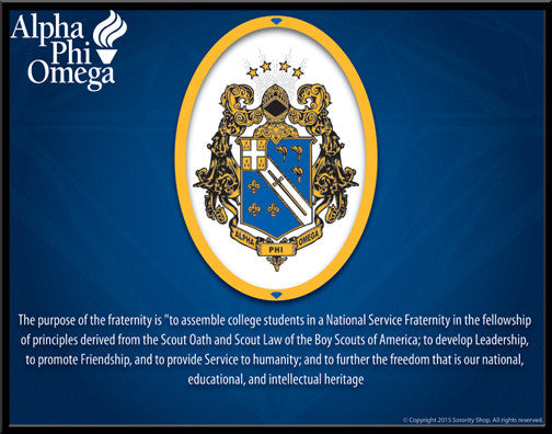 alpha phi omega coat of arms black and white